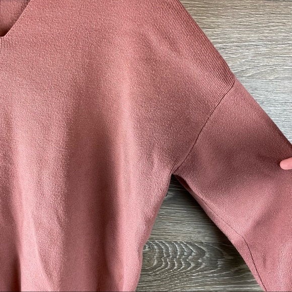 Oak + Fort Pink Vneck Sweater - Picture 6 of 7